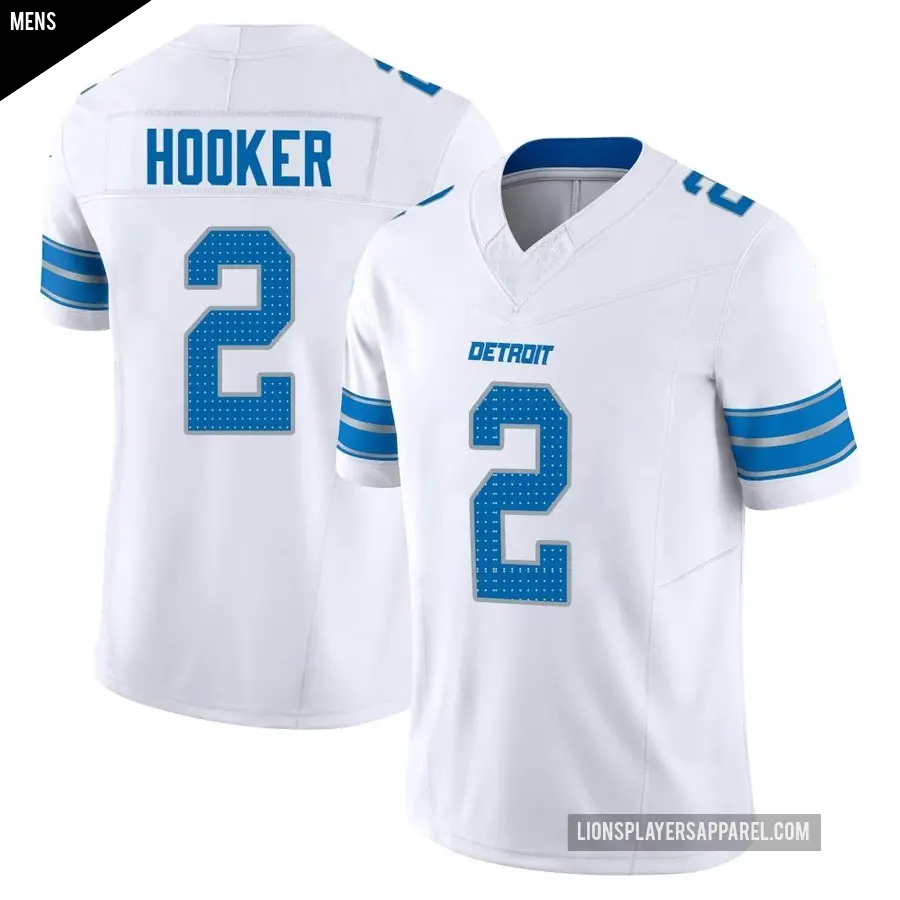 Men's Detroit Lions ＃2 Hendon Hooker White Limited Vapor F.U.S.E. 2nd Jersey