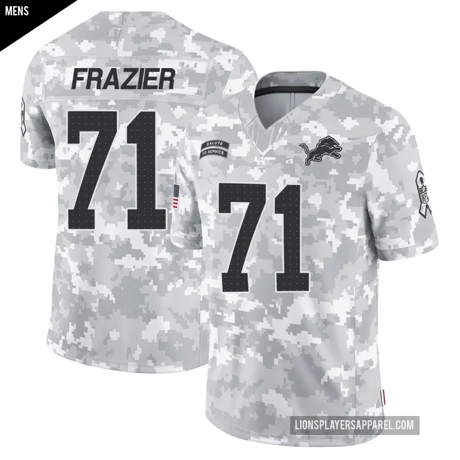 Men's Detroit Lions ＃71 Miles Frazier Arctic Camo Limited 2024 Salute to Service Jersey