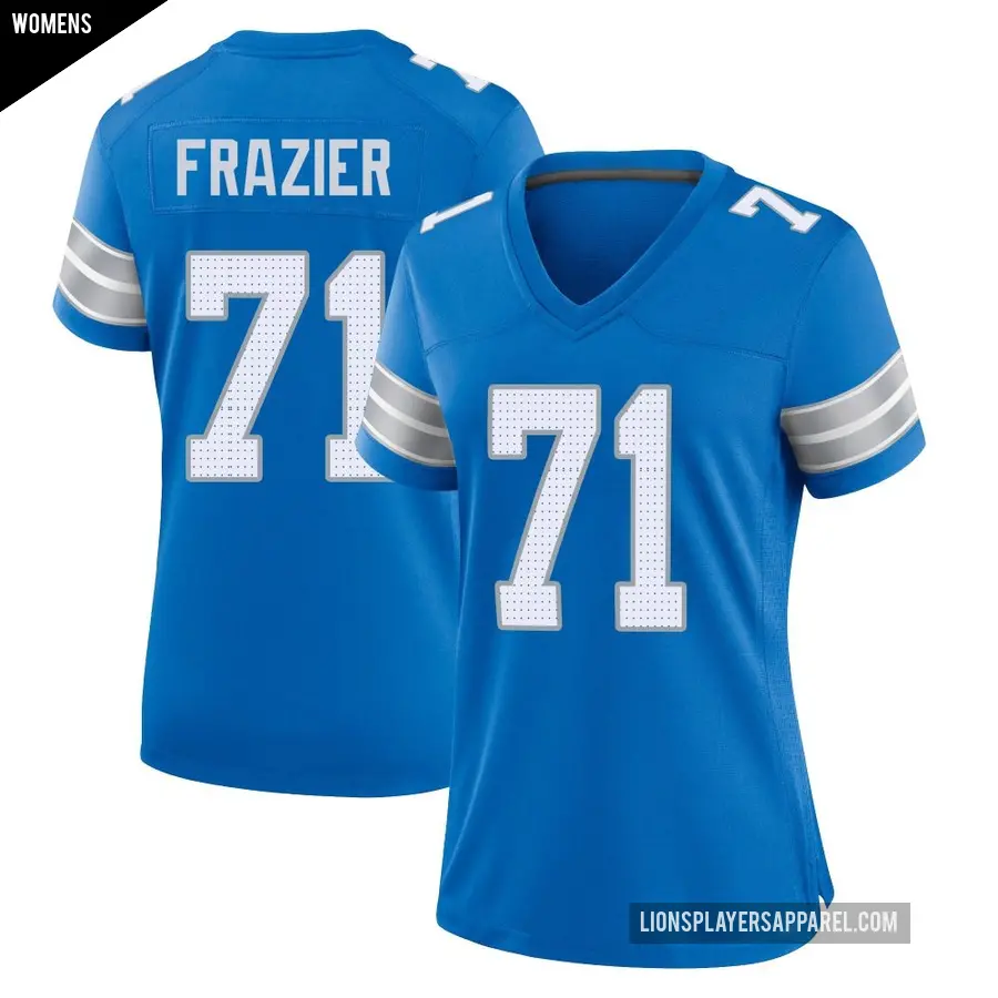 Women's Detroit Lions ＃71 Miles Frazier Blue Game 2nd Jersey