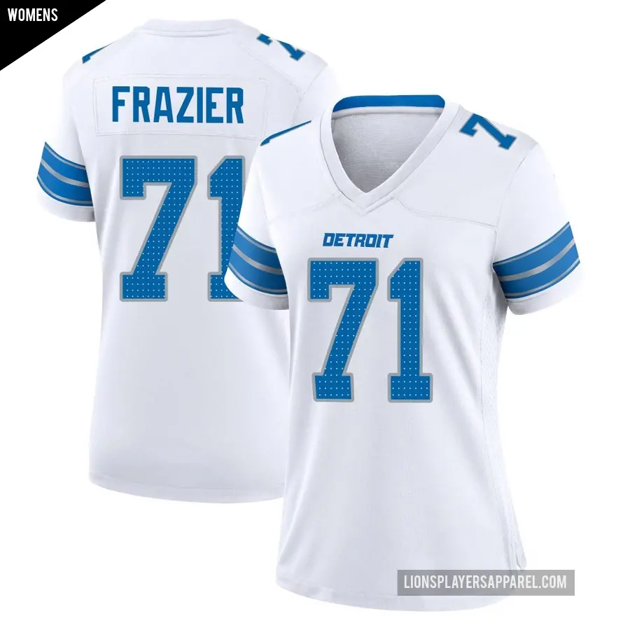 Women's Detroit Lions ＃71 Miles Frazier White Game 2nd Jersey